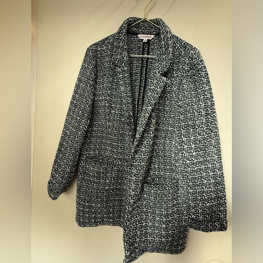 Nanette Lepore Women's Black and White Tweed Blazer